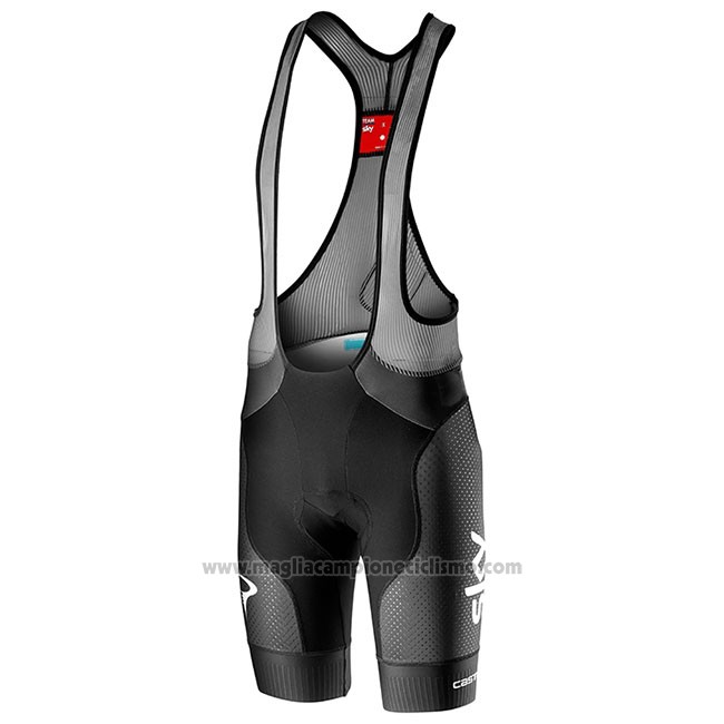 2019 Abbigliamento Ciclismo Sky Aero Nero Blu Manica Corta e Salopette